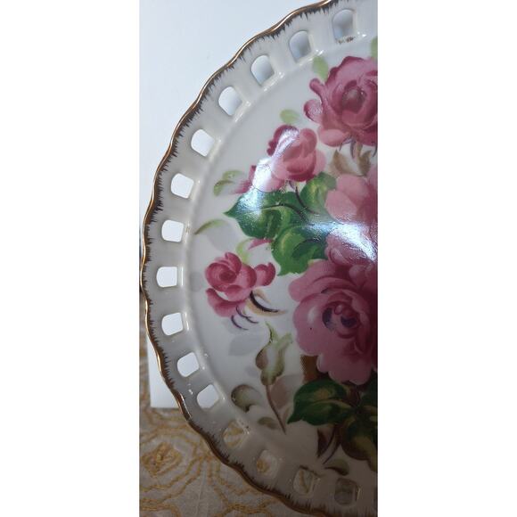 Regus Norcrest Japan Ceramic Collectors Plate- Flowers w/Gold Trim- Mint! - Picture 2 of 6